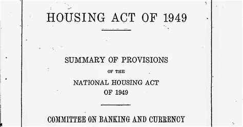 HOUSING ACT OF 1949 Sec. 2. [42 U.S.C. 1441] 1 NATIONAL HOUSING GOALS HOUSING ACT OF 1949 [Public Law 171, 81st Congress; 63 Stat. 413; 42 U.S.C. 1441] Sec. 2. [42 U.S.C. 1441] CONGRESSIONAL DECLARATION OF NATIONAL HOUSING POLICY. The Congress hereby declares that the general welfare and security of the Nation and …